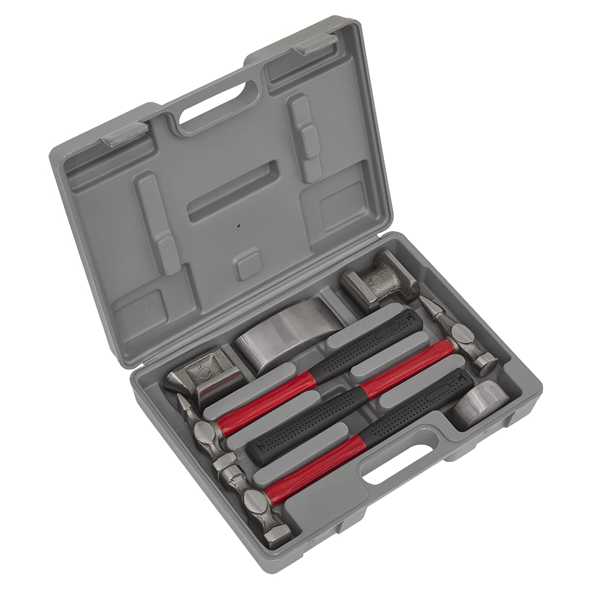 Sealey Cb707 Panel Beating Set 7Pc Drop-Forged Fibreglass Shafts, White, 88mm x 369mm x 267mm - Image 3