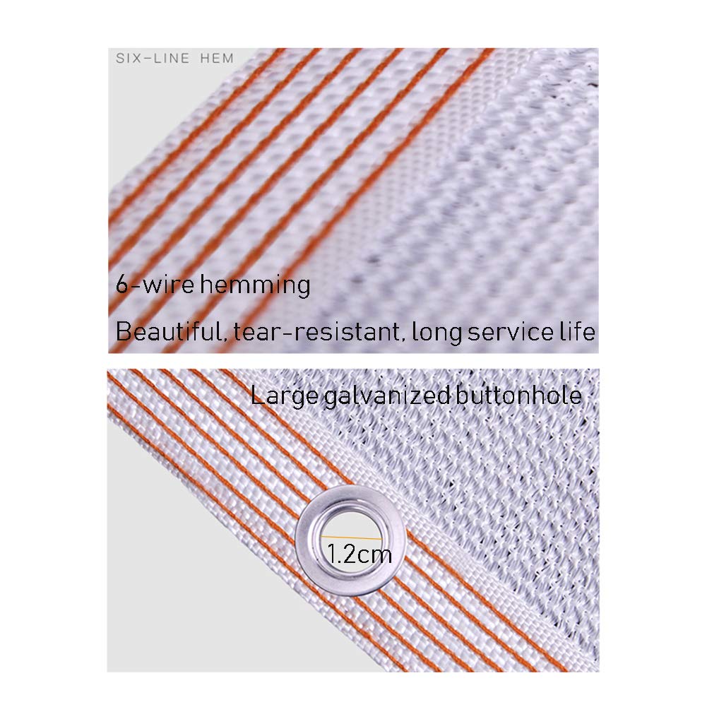 AGYH Malla De Sombreo Blanca, Borde Engrosado con Arandela, Toldo, Balcón, Piscina, Cubierta, Rejilla, Toldo(Size:Los 4x6m)