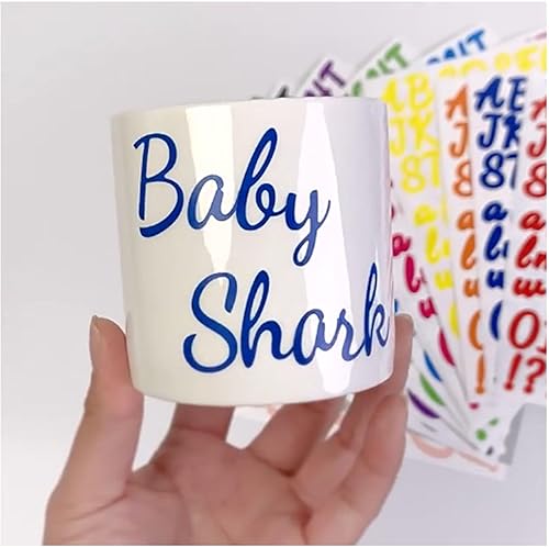 Miniatura 4 de Calcomanías del alfabeto, 12 hojas autoadhesivas de vinilo con letras y números, calcomanías de bricolaje, álbumes de recortes, tarjetas de