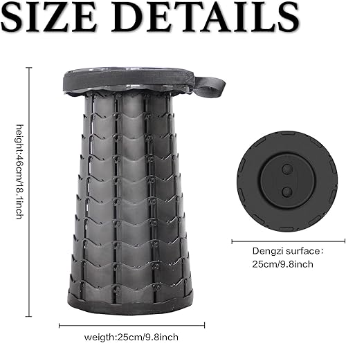 Miniatura 2 de FSAYAML Taburete plegable telescópico, taburete retráctil portátil, taburete plegable, taburete retráctil con bolsa portátil para campamento,