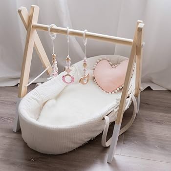 Mamimami Home ベビーカー ぶら下げ式 トイ 3個セット ピンク 鳥 動物 ゆらゆら おやすみ ベル チャーム ベビーベッド 木製  赤ちゃん 新生児 出産祝い