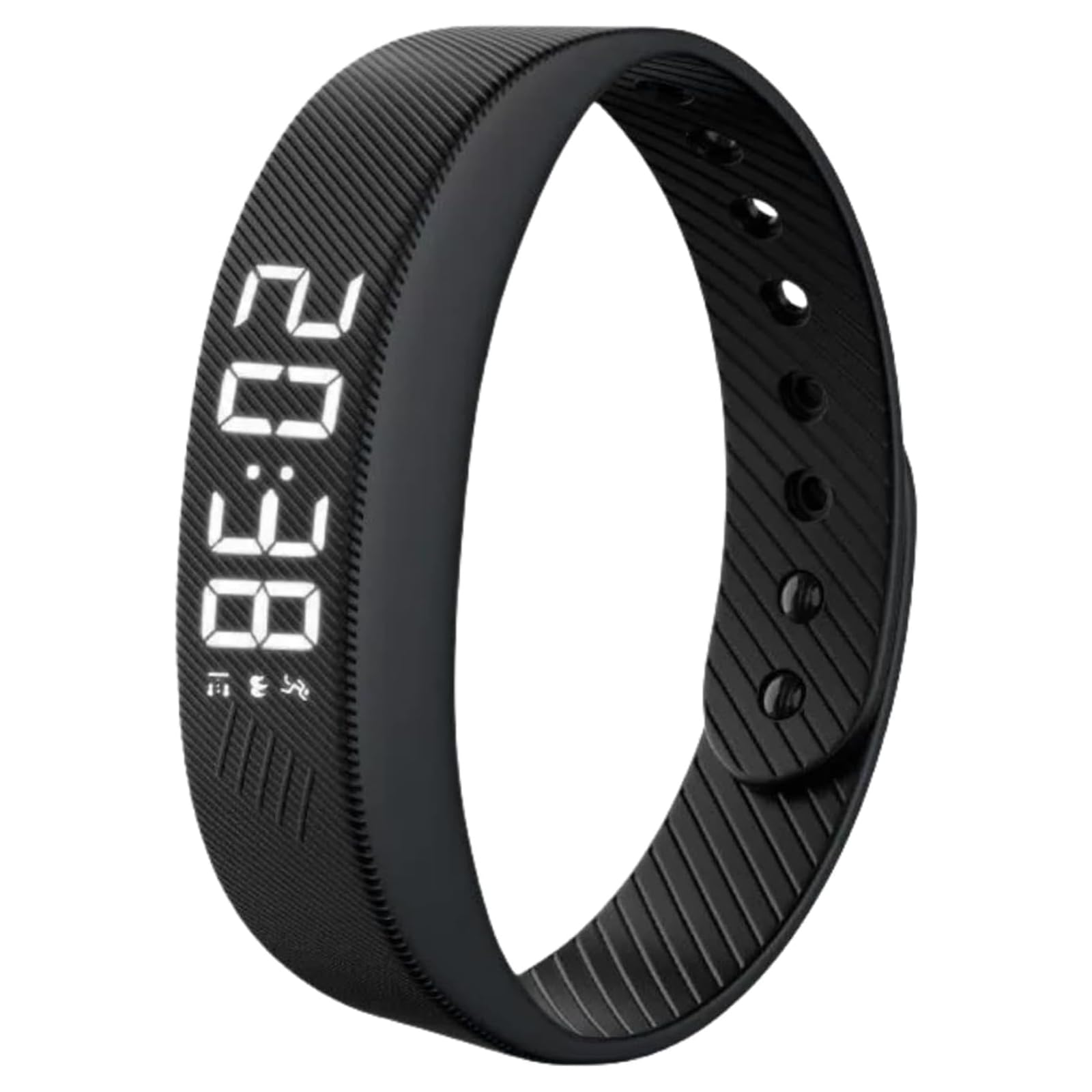 MaciRept Black Vibrating Alarm Wristband with Adjustable Strap,Water Proof Fitsleeps Silent Alarm Watch for Deep Sleepers,Snooze Free Smart Vibrating Alarm Reminder Watch for Men & Women