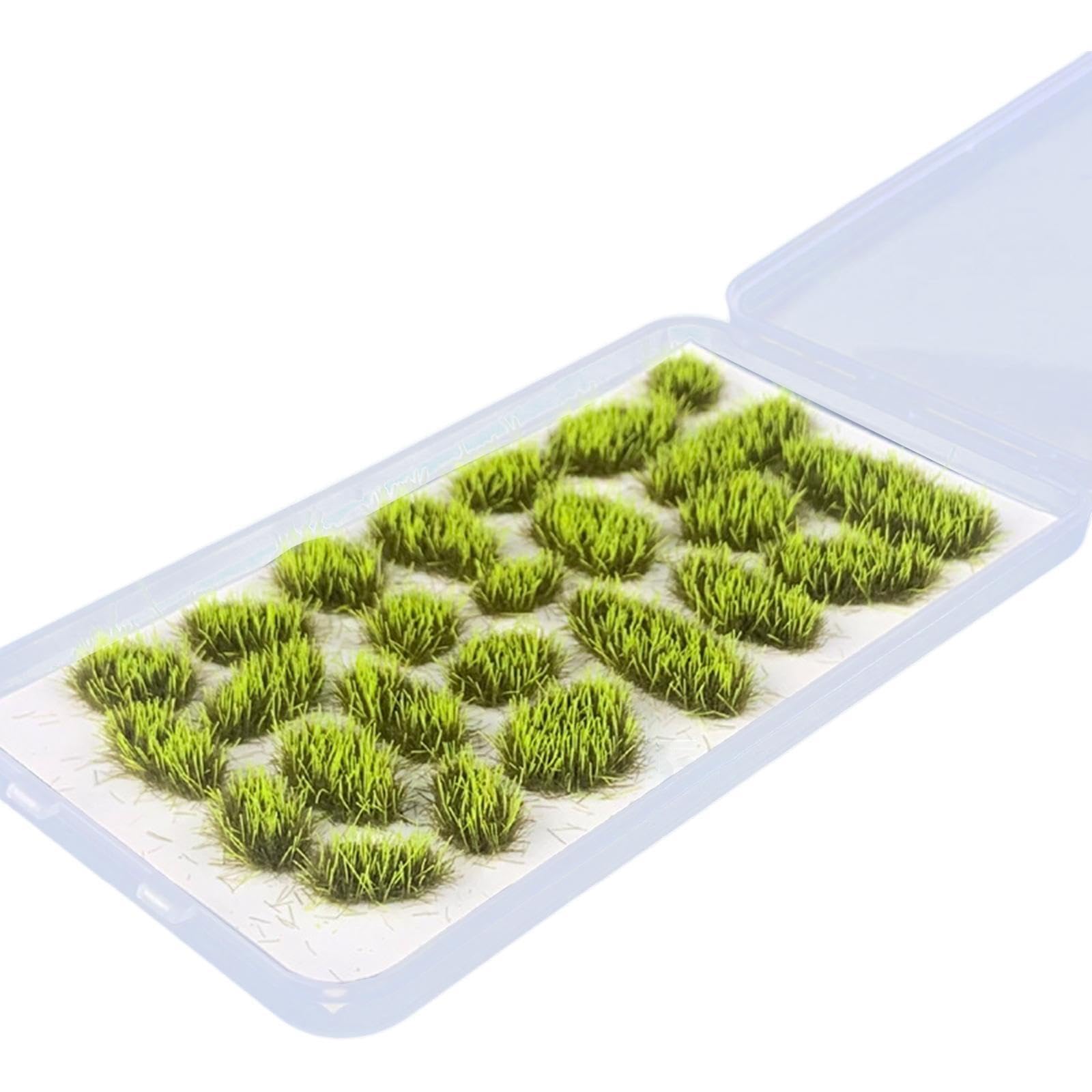 AMSLSIU Vibrant 25x Simulation Cluster Grass for Train Scenery Decor Accessory Sand DIY, Yellow Green, 6mm