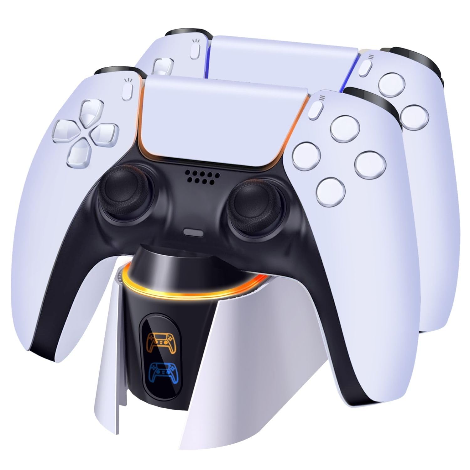 Dual Charging Station for PS5 Controller - Wireless Charging Dock for PS5 Controller with LED Indicator - Fast Charger Stand for Playstation 5 Dualsense Controller with Type-C USB Cable