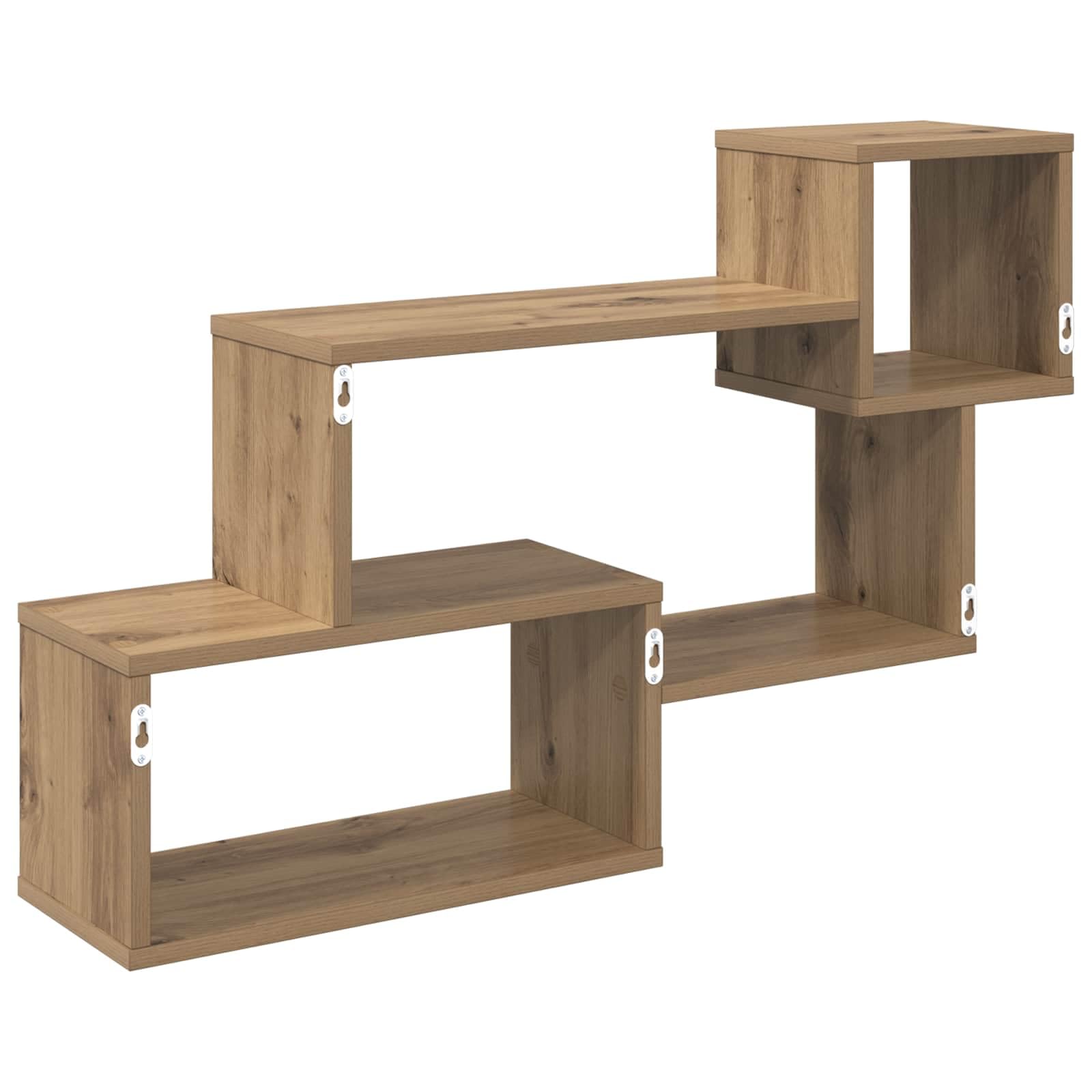 Schwebendes Wandregal aus Holzwerkstoff Braun 87 x 20 x 55 cm, platzsparende Wandhalterung mit reichlich Stauraum, multifunktionale Ablage für Wohnzimmer, Schlafzimmer, Büro und Küche