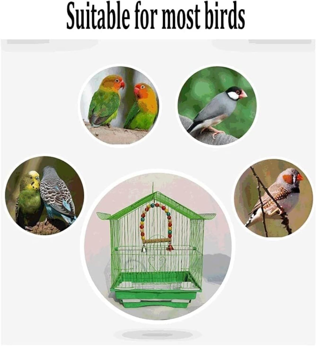 Vogelkäfig Stabile Vogelkäfige Retro-Vogelkäfig aus Schmiedeeisen mit Rollständer Langlebiger Vogelhäuschenträger für mittelgroße Vögel Vogelbedarf