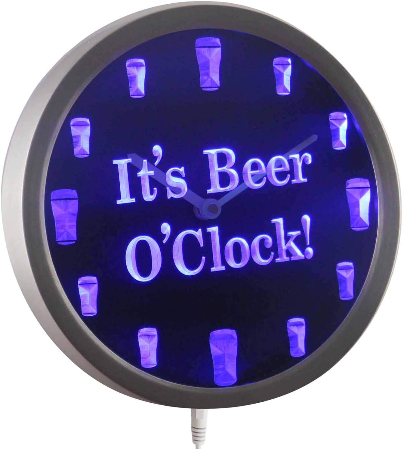ADVPRO nc0923-b It's Beer O'Clock Bar Decor Neon Sign LED Wall Clock