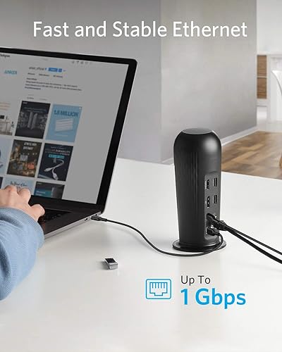 Miniatura 6 de Anker Estación de acoplamiento, PowerExpand 12 en 1 USB-C PD Media Dock, 60W Power Delivery, 4K HDMI y DP, 1 puerto de datos USB-C y 3 USB-A 3.0,