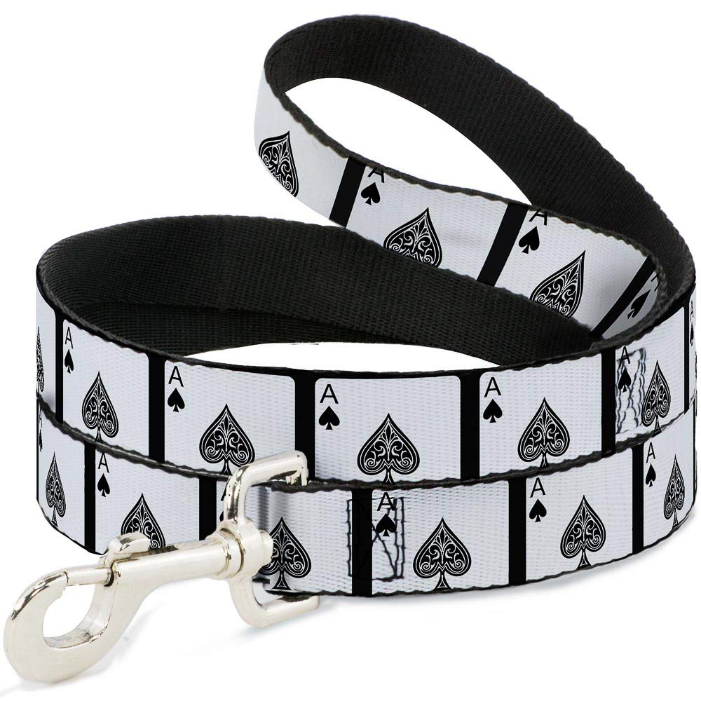 Buckle-Down Dog Leash Ace Of Spades 6 Feet Long 1.5 Inch Wide