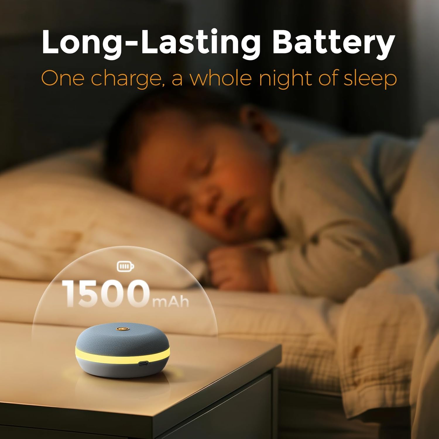 Gianna Portable White Noise Machine for Baby Sleeping- Sound Machine with Personal Voice Recording, Night Light, Rechargeable Battery for Travel