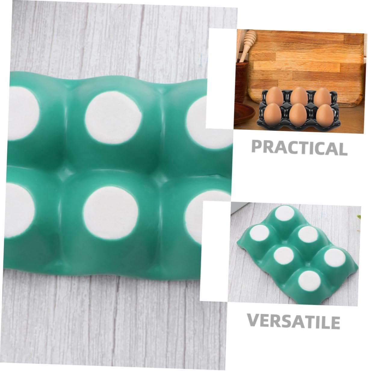 3pcs Ceramic Egg Tray Slots Egg Holder for Refrigerator Countertop Stackable Storage Rack Non-slip Base Minimalist Home Kitchenware