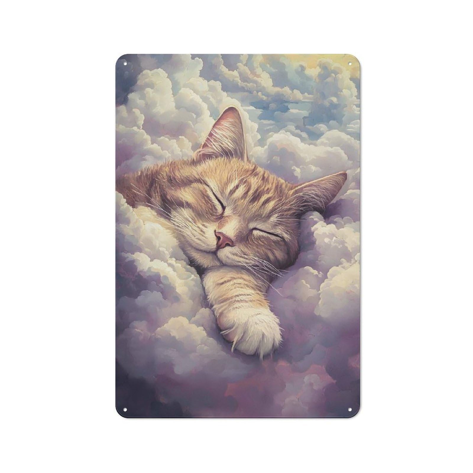 Junmoney Cat Retro Metal Wall Sign 30X20cm With For Café Or Home Bar, For Cooler-Season Styling In Café And Home Bar