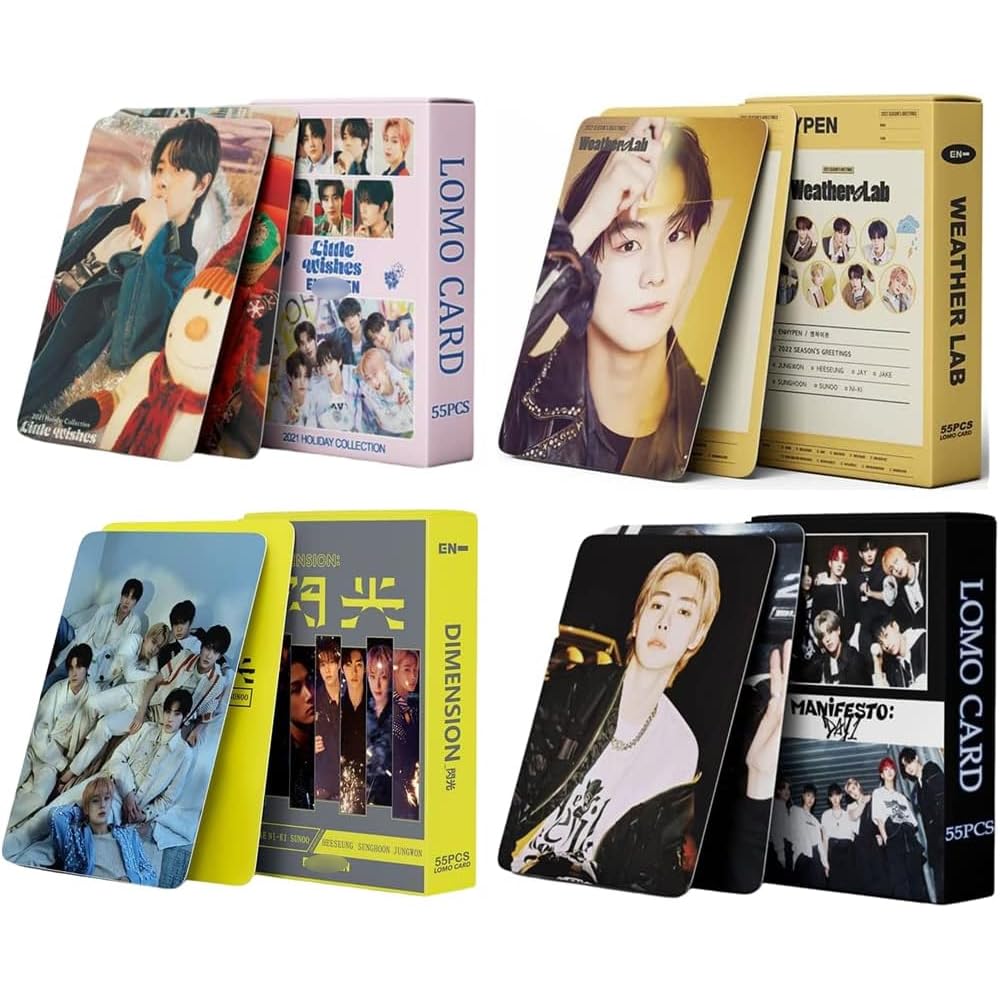 Goodern 4Pack/220PCS En Photocards En Lomo Cards En Members Postcards En Photo Cards En New Album Photo Cards Set En New Album Photocards En Greetings Cards En Postcards Gifts for Engene
