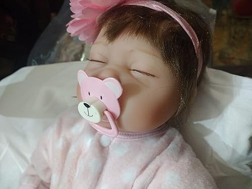 RXDOLL Hermosas muñecas de bebé Reborn de 22 pulgadas, cuerpo de tela de silicona, para niños pequeños y recién nacidos, muñeca de bebé que duerme,