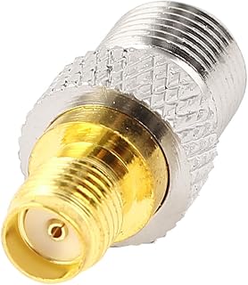 Aexit Conector coaxial de adaptador de RF tipo F para SMA Conector fêmea F/F reto de RF