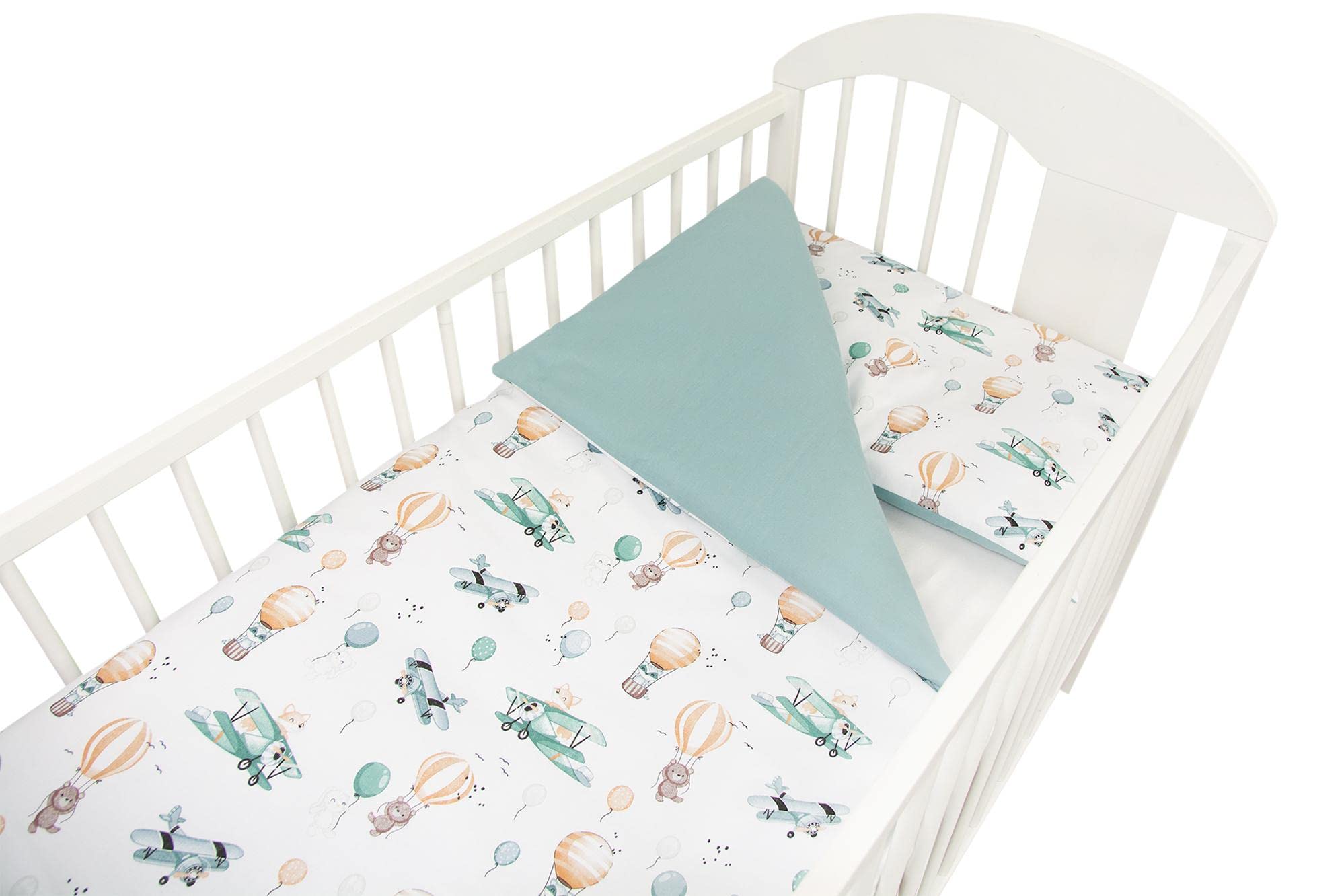 TupTam Juego de Ropa de Cama para Niños, de 2 Piezas., Zorros en el avión/Verde, 120x90 cm — view 6