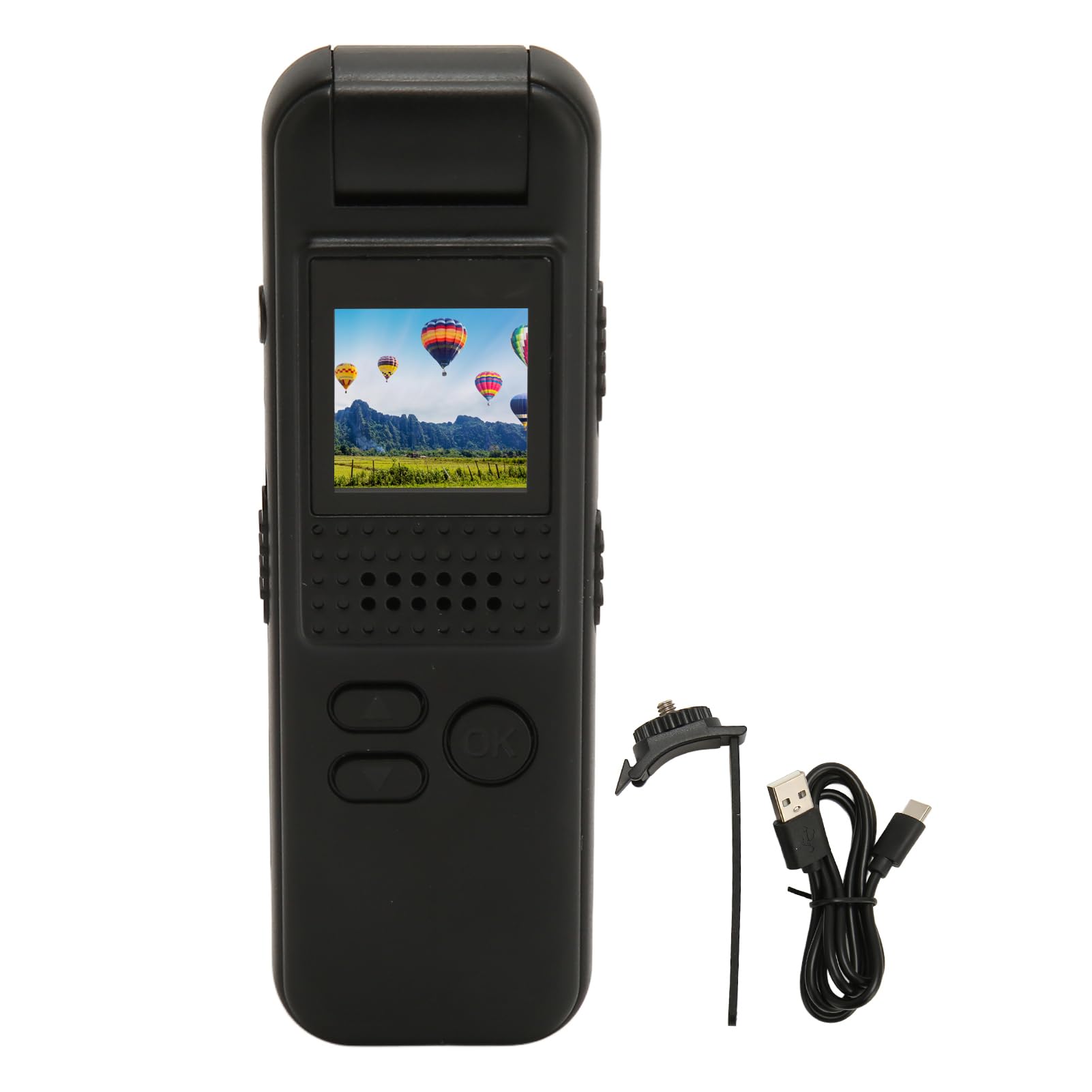 Bewinner Body Worn Camera, 180° Rotate Video Camera, Full HD 1080P Magnetic Adsorption Mini Video Recorder with Night Vision Fill Light 1/4 Inch Nut Connector