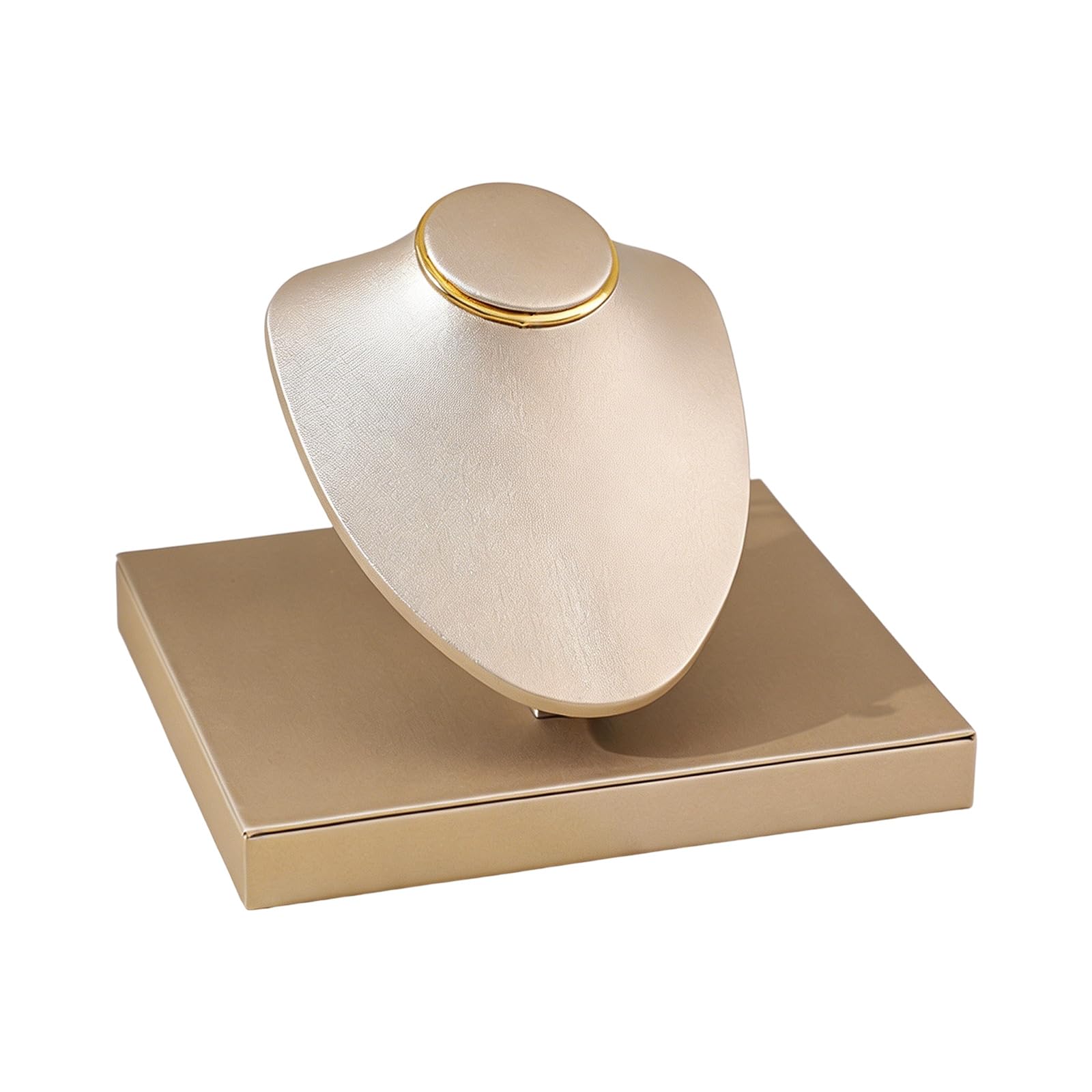 Shntig Champagne Jewelry Display Bust Stand With Angled Form And Square Base For Necklace Presentation, Counter Display, And Photos Pendant Holder Necklace Presentation Bust Form Countertop Retail Photo Table Jewelry