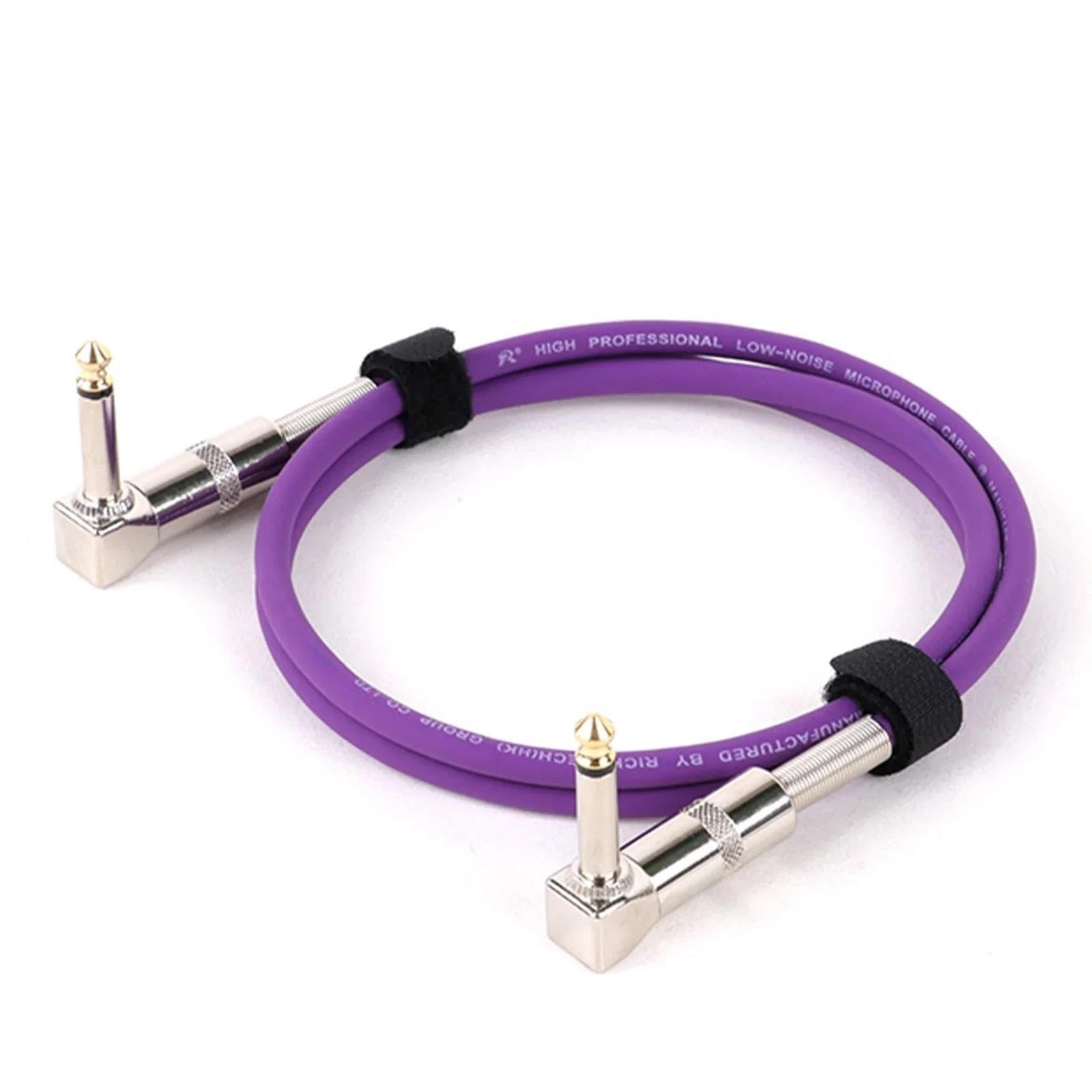 kabel audio instrumentu muzycznego 1/4 Kabel Do Efektów Gitarowych Kabel Do Pedałów Kabel Do Instrumentów Kabel Krosowy Do Gitary Elektrycznej Mono Kabel Do Efektów Gitarowych Metalowa Główka(Purple,1