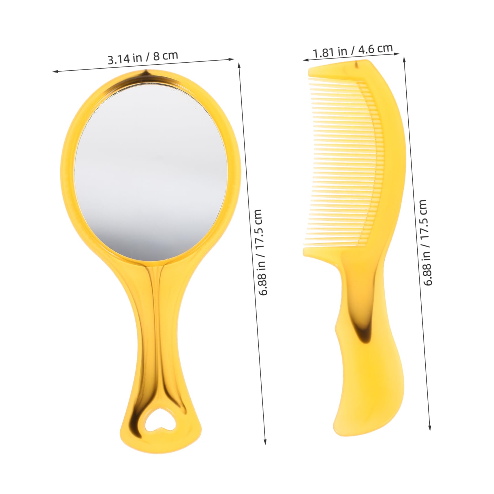 CALLARON 2Pcs Portable Cute Handheld Mirror and Comb Set for Makeup and Grooming Small Lightweight Design for Men and Women Fashionable Beauty Accessory