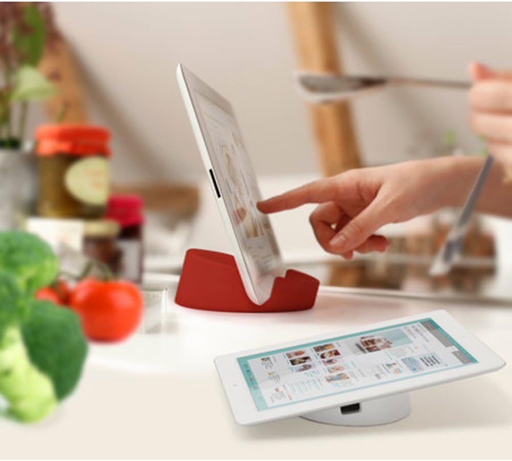 Silicone Kitchen Tablet Stand for iPad/Tablet PC, Red