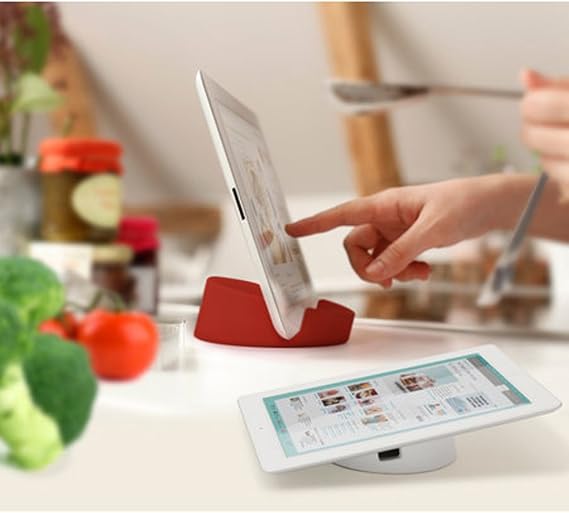 Silicone Kitchen Tablet Stand for iPad/Tablet PC, Gray