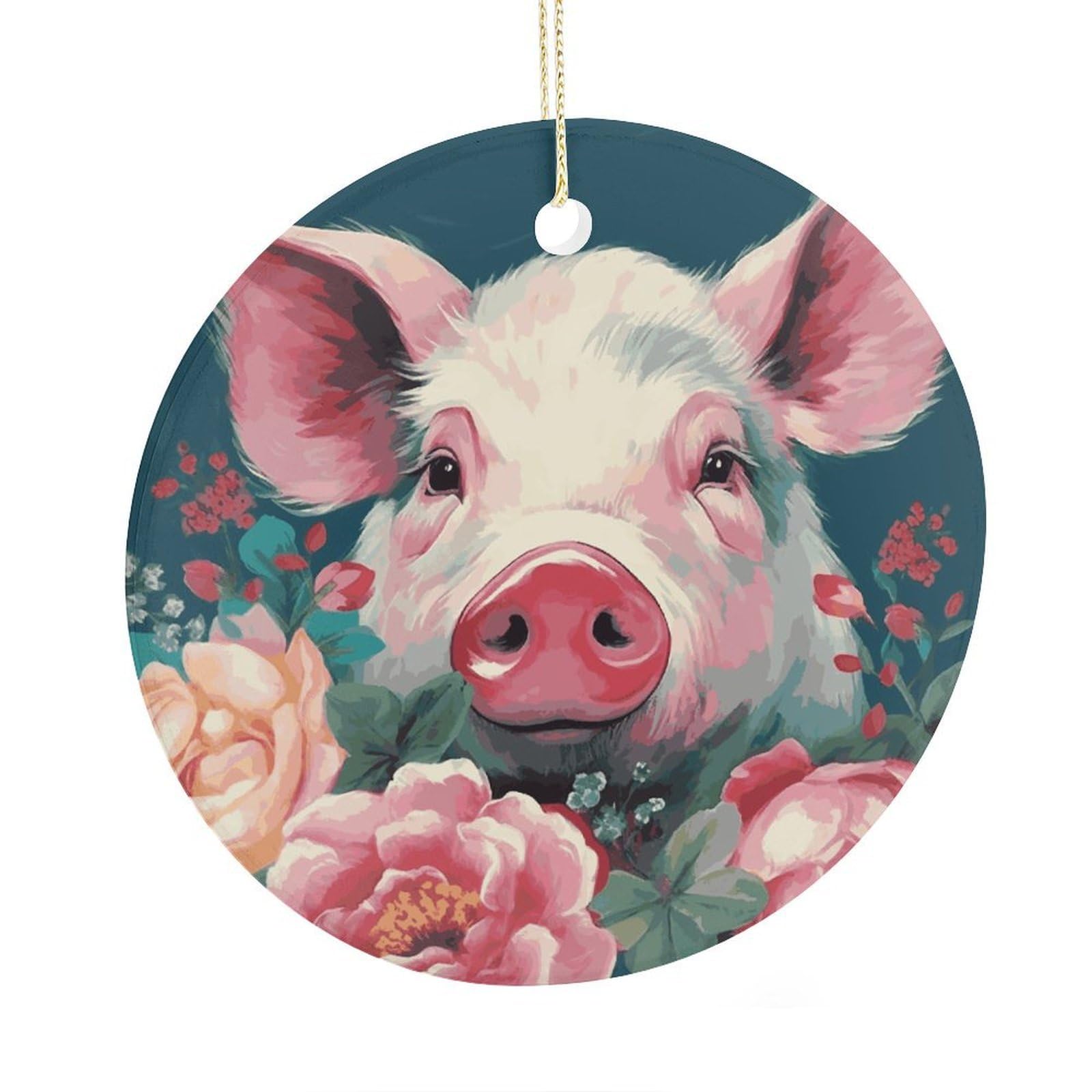 Adfgyerh Style Smiling (11) Ceramic Circular Pendant,2.9 Inch，Hanging Ornament，Gift Exchange Idea Round Ceramic Ornament,For Mom And Daughter，For Home Indoor Outdoor Decor.