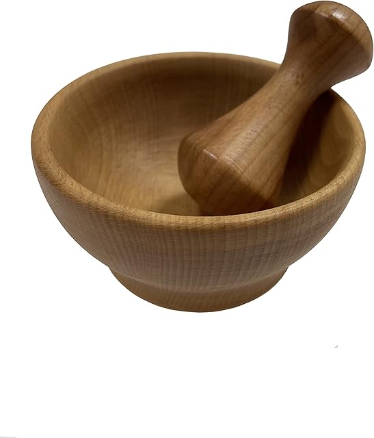 efo Wooden Mortar and Pestle Set - Small Pestle and Mortar Great for Grinding Spices, Herb Food and Garlic  Ergonomically Designed Pestle and Durable Mortar  Size 10.5 x 5.5 cm | 4.13" x 2.516"