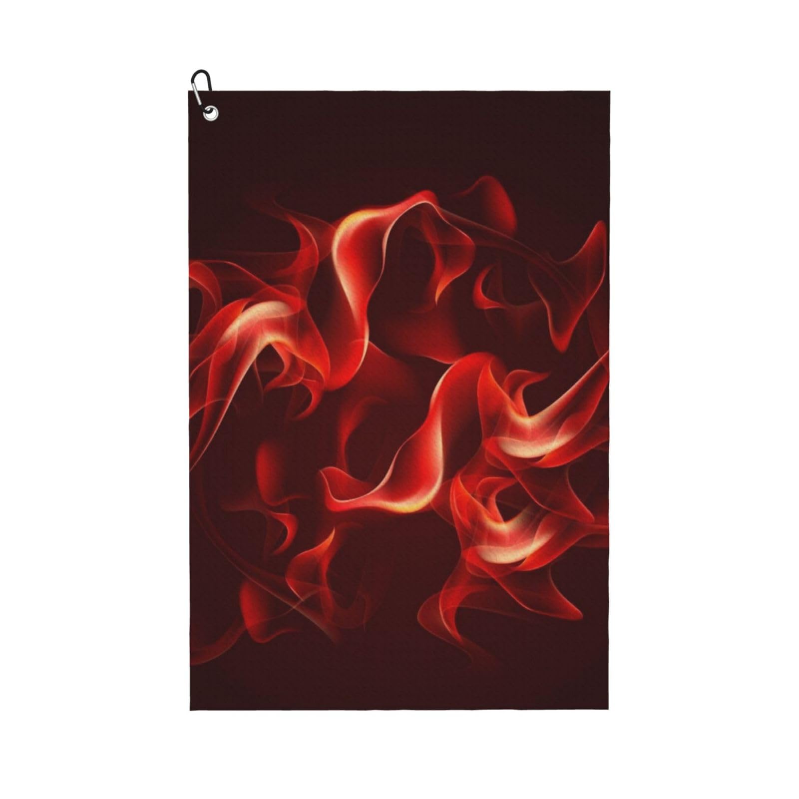 Hnnkloy Red Flame, 16x24 in Portable Waffle Golf Towels with Carabiner Clip for Golf Bag