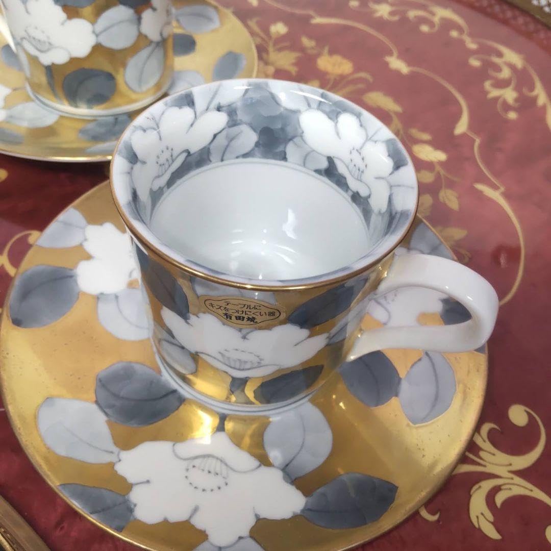 有田焼 丹心窯 波佐見焼 丹心 金彩 番茶器　急須湯呑み5客 Amazon | 有田焼 丹心窯 波佐見焼 丹心 金彩 さざんか 椿 カップ