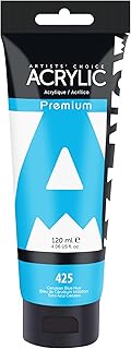 AUREUO Cerulean Blue Hue Acrylic Paint, 4 Fl Oz / 120ml Single Tube, Rich Pigment Art Craft Paints for Canvas, Rocks, Wood, Ceramic, Fabric - Art Supplies for Beginners, Professionals, Artists
