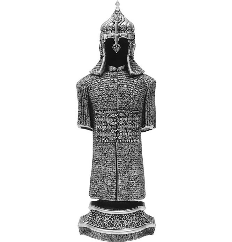 Jawshan Kabir Muslim Home Decor Showpiece Gift - Ottoman Suit of Armor Muslim Art Piece (11.5 x 3.8in, Silver)