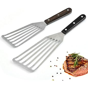 GuDoQi Fish Spatula Set of 2 28 cm & 32 cm Professional Fish Spatula