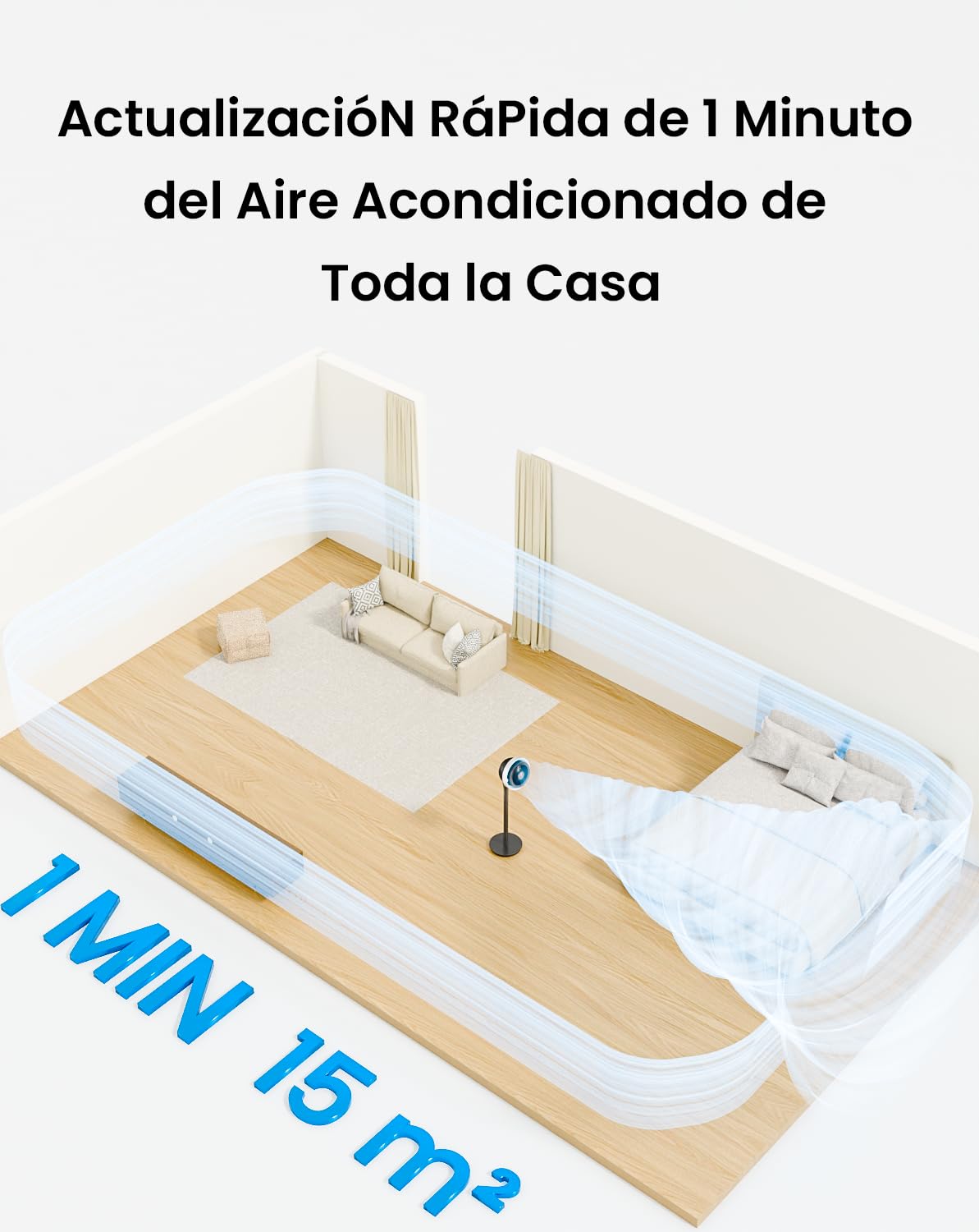 AIRMATE Ventilador de Pie Silencioso con Luz, Ventiladores de Pie Hurricane, Ventilador Oscilante 120°/90°/60° Pantalla LED 16 Velocidades 12H Timer Control Remoto Dormitorio Hogar Oficina 30dB, 120cm