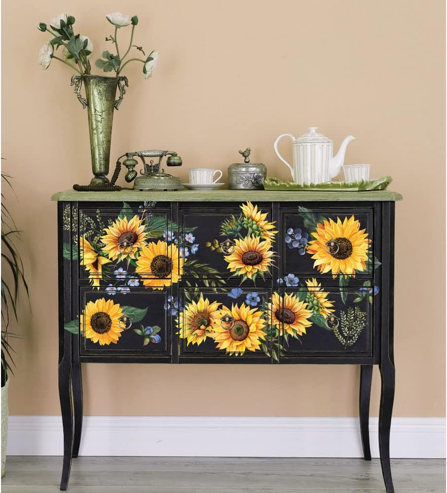 Redesign Décor Transfers® Sunflower Fields 24"x35",Wall Decals DIY Wallpaper Wall Stickers Murals Decor Furniture Decoration