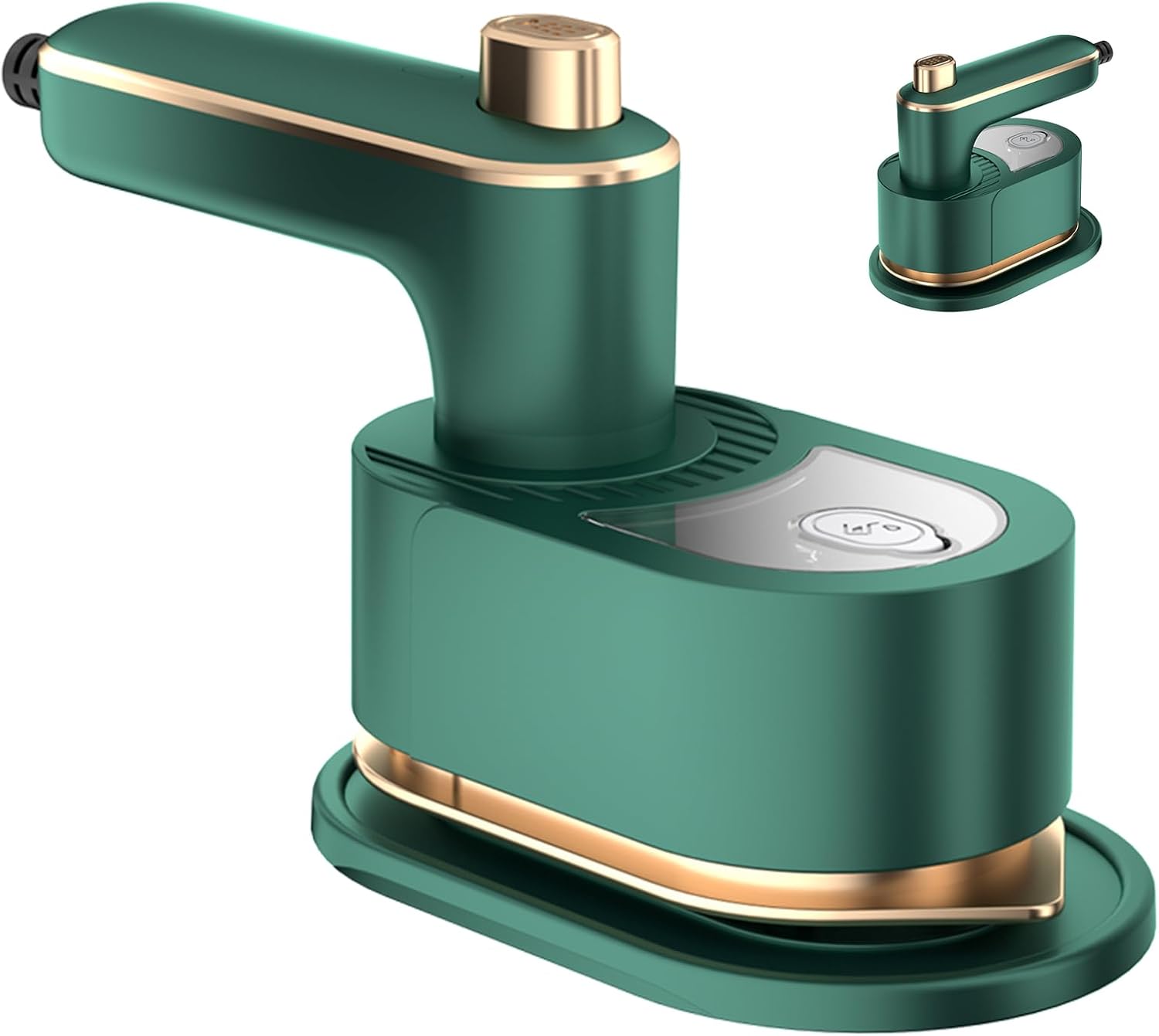 Travel Steamer Iron, Mini Portable Steam Ironing Machine with 30S Quick Preheating, A Must-have Multi Angle Iron with Rotating Handle for Travel, University Dormitories, Offices & Homes (Green)