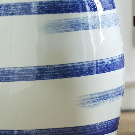 Ceramic Drum Stool, Ceramic Drum Garden Stool，Dressing Stool, Antique Blue & White Porcelain, Suitable for, Patio, Lawn, Home Indoor & Outdoor
