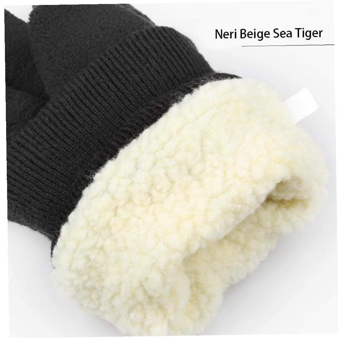 Gants antidérapants Chauds d'hiver Gants en Tricot Thermique imperméables Gants à écran Tactile pour Le Cyclisme Ski Running Sports de Plein air Escalade Noir L