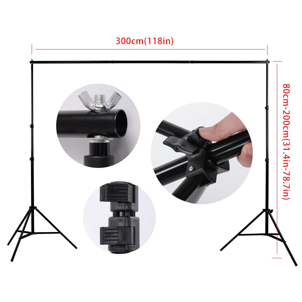 HAKUTT® Profi Photo Studio Set Studioleuchte Studio imposta Hintergrundsystem Lampenstativ Softbox Photography mit Schutztasche