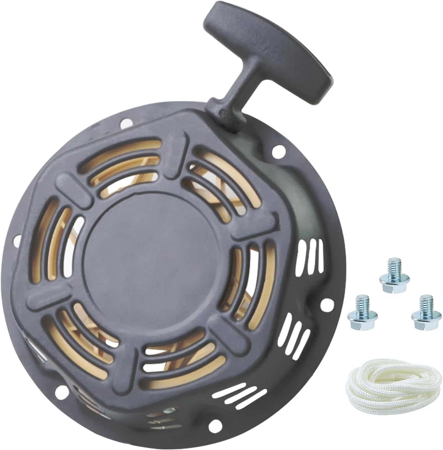 Recoil Pull Start Starter for Generator Champion 196cc 212cc 224cc Pull Start Assembly 46598 3000 3500 4000 4500 Watt Generator Parts with 2 Pack Pull Cord Rope, CT200U-EX