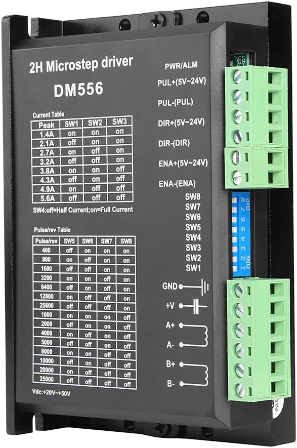 xcluma DM556 Digital Stepper Motor Driver 2-Phase 5.6A 256 Subdivision For 57 86 Stepping Motor Replacement Stepper Motor Controller