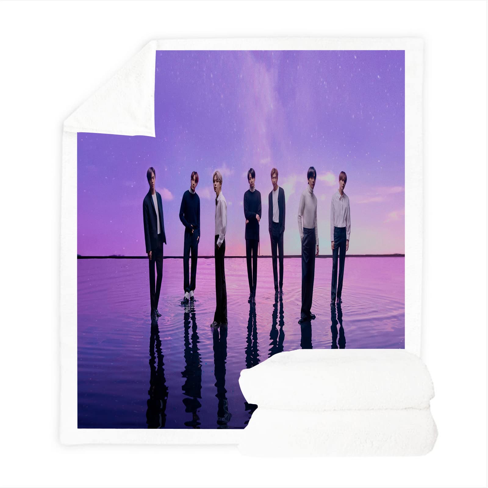 BTS Bulletproof Boy Scouts Decken 100% Microfibre, Fleecedecken for Erwachsene Kinder Weich Und Warm,Weich und warm,für Schlafsofa und Sofa (3,150x200cm)
