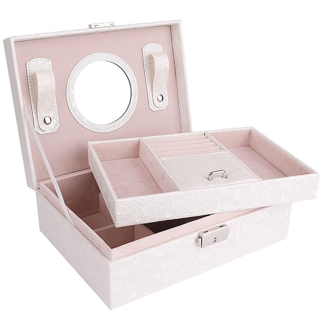 Boîte de rangement pour bijoux et montres en cuir rigide et durable