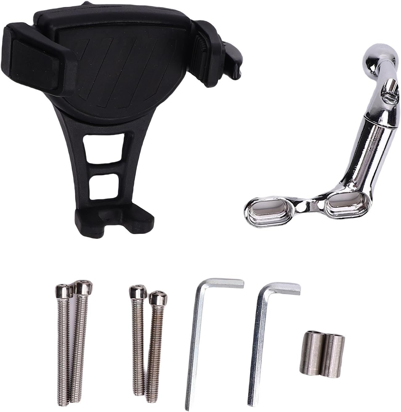 Phone Mount for Gold Wing 2018-2024, Offset Perch Mount Holder Clamp with Anti Slip Knob, Adjustable Angle Aluminum Alloy Bracket for Motorcycle Handlebar (Silver)