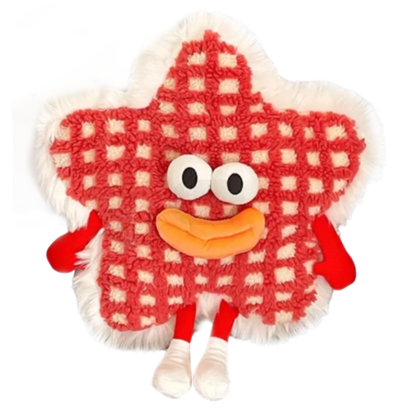 Kalttoy Star Shape Throw Pillow Cartoon Sausage Lips Accent Furry Cushion Home Decors Durability Polyester Fabric Star Shape Pillow