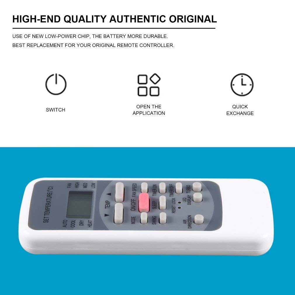 Reemplazo Universal del Controlador de Control Remoto del Aire Acondicionado para Media R51M Gris