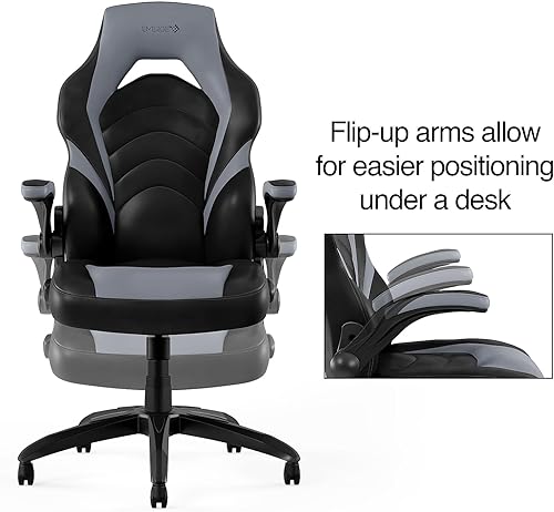 Miniatura 6 de Silla de gaming ergonómica Emerge Vortex de cuero sintético con soporte lumbar, respaldo alto y inclinación ajustable con bloqueo, negro y gris