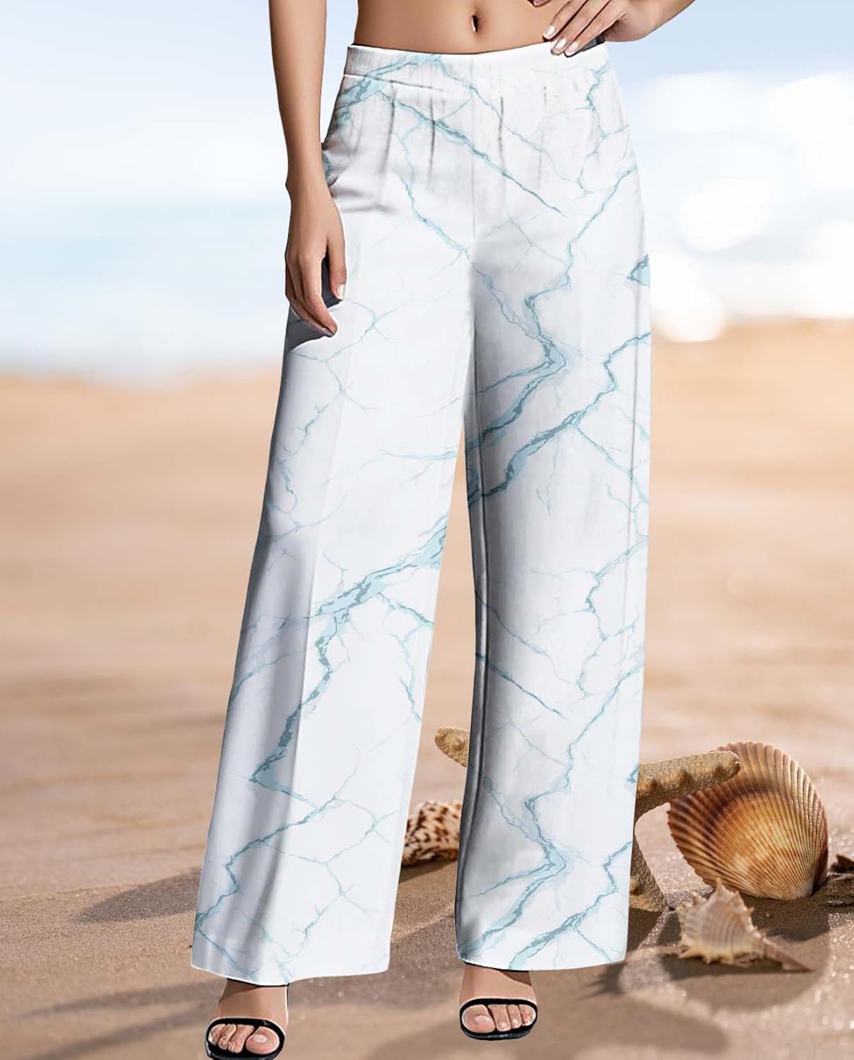 Womens Boho Pants Casual Oversize High Waisted Wide Leg Trousers Pattern Printed Ourdoors Pant for 2025 Summer - Image 4