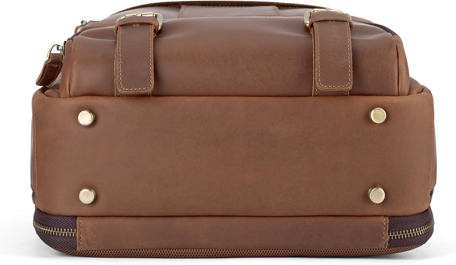 Tzowla Leather Laptop Backpack, Bag for Men and Women,Business Travel Work Rucksack Fits 15.6 Inch Laptop, Bookbag with USB and Type-C Charging Port-Brown - Image 8