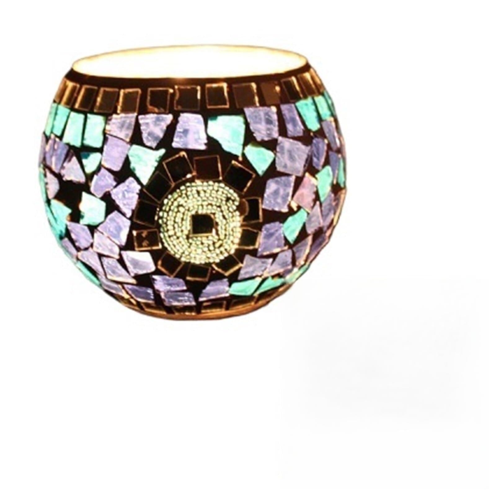 Candle Holders Color Snowflake Mosaic Glass Candlestick Candle Stick Holders(Style2)